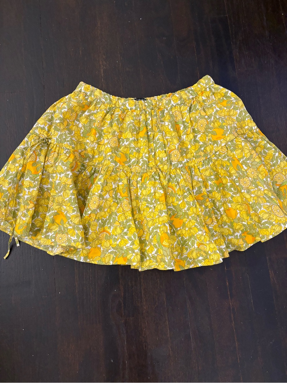 Jcrew liberty print Yellow Floral Tiered Mini Skirt